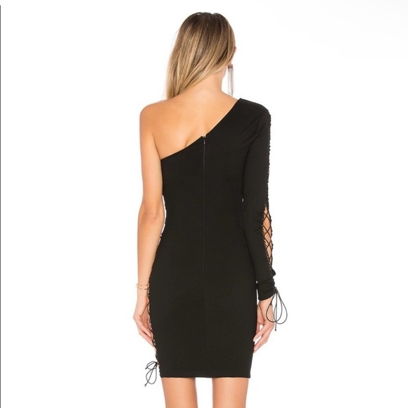 NWOT REVOLVE BY THE WAY. Alexandra One Shoulder Dress Black XS - Picture 4 of 11